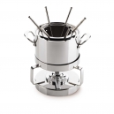 MAUVIEL 5205 - M'cook Collection - Stainless steel Fondue Set with glass lid, cast stainless steel handles