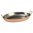 DE BUYER 6451 - Inocuivre Collection - Copper & Stainless steel Oval Pan with bronze handles 