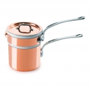 MAUVIEL 6104 - M'héritage Collection - Copper Bain Marie (water bath)  tin inside with porcelain insert, bronze handles