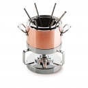 MAUVIEL 6106 - M'héritage Collection - Copper & Stainless steel Fondue Set and cocotte, cast stainless steel handles
